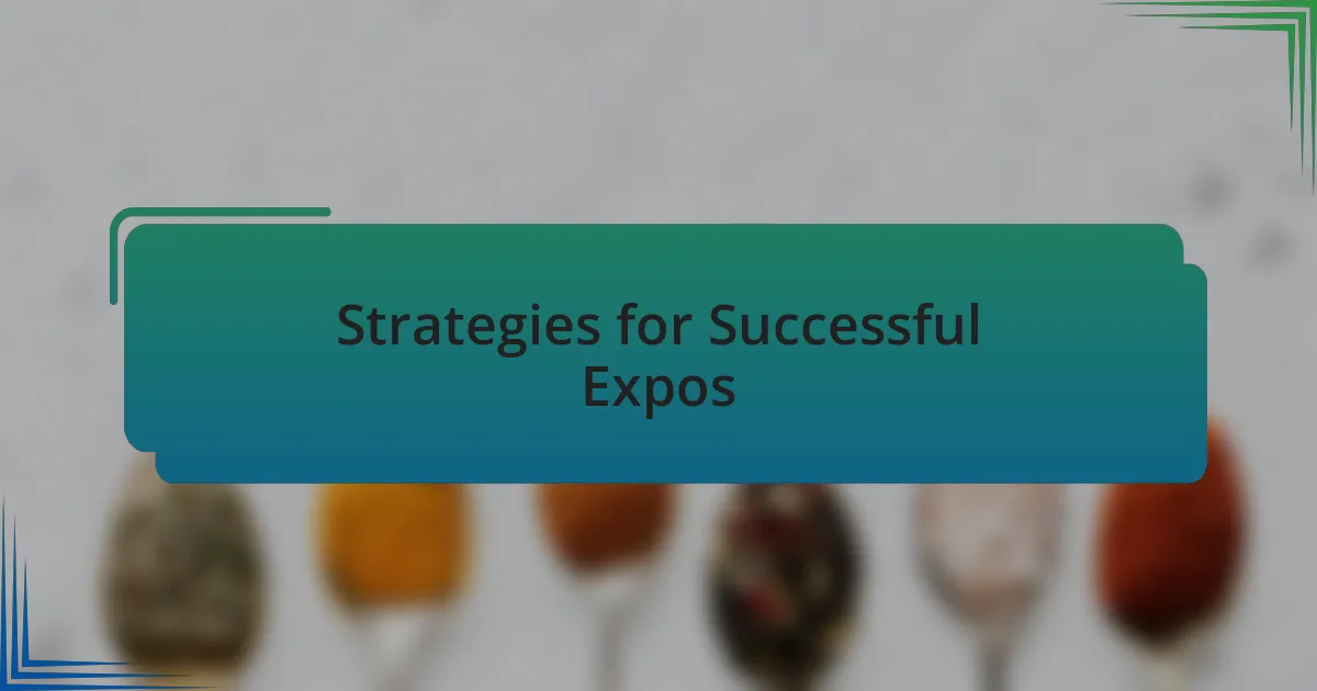 Strategies for Successful Expos